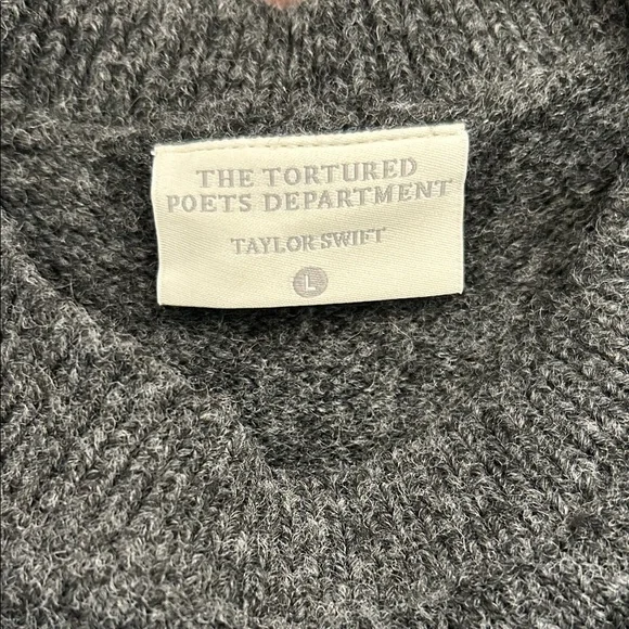 Taylor Swift Gray Two-Tone TTPD Knit Sweater - Picture 2 of 3